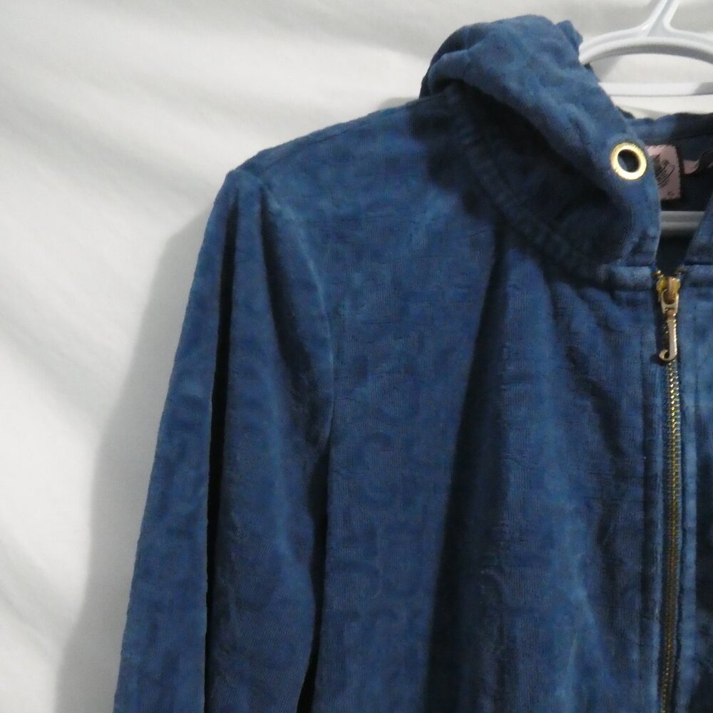 JUICY COUTURE | xl, extra large | Zip-Up Velour JC All Over Design Hooded Jacket - Picture 4 of 16